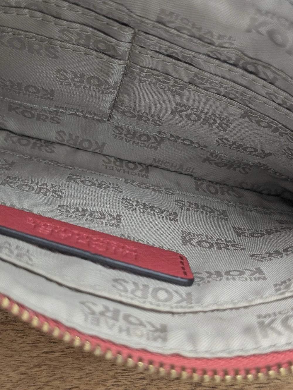 Michael Kors Hamilton Large Pebbled Leather Satchel Coral Wristlet &Card Holder
